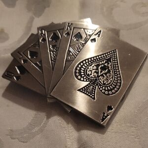 Silver Playing Card Money Clip